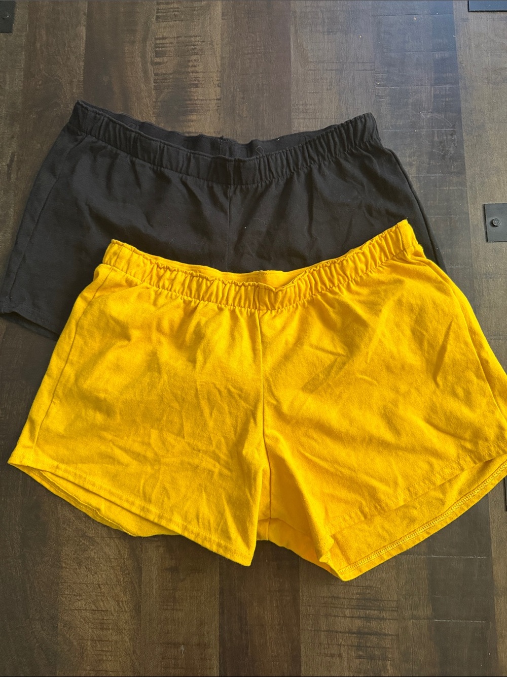 Varsity Spirit Black & Yellow Pull-On CHEER Shorts - Casual Elastic Waist